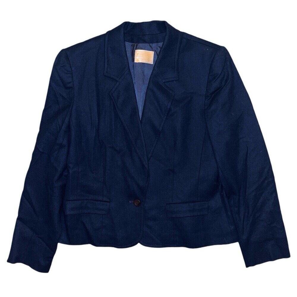Vintage Pendleton Blazer Womens Navy Size 10 100% Virgin Wool Blue Made in USA